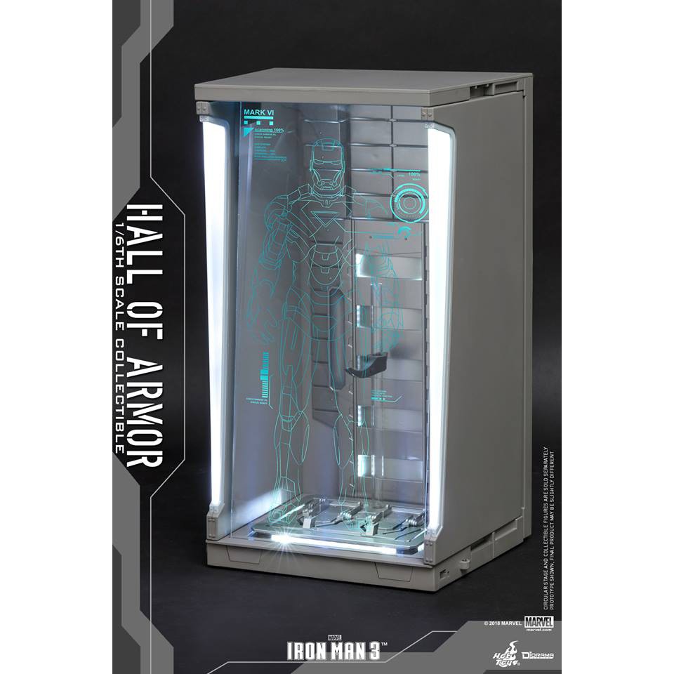In-Stock 1/6 Scale Diorama Lab Scene Figure Hottoys Hot Toys DS001A IRON MAN 2 - HALL OF ARMOR Display Stand