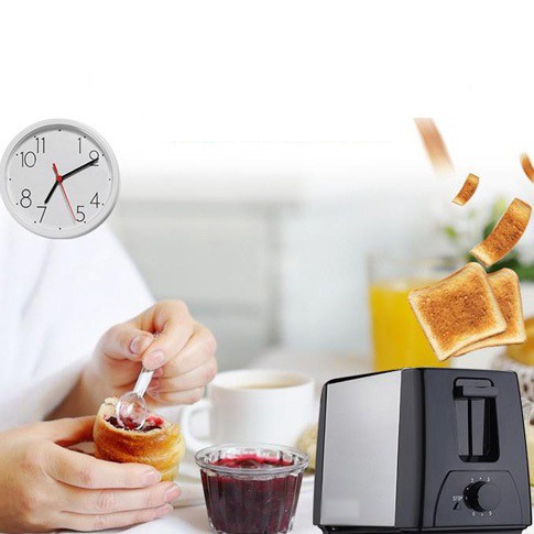 Toaster 2 Slice Wide Slots Stainless Steel Multifunctional Reheat Defrost Toaster,เครื่องปิ้งขนมปัง
