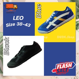 [SAKURA] รองเท้าผ้าใบ สีดำชาย หญิง แฟชั่น ลีโอ Leo ไซส์38-43 พร้อมส่ง