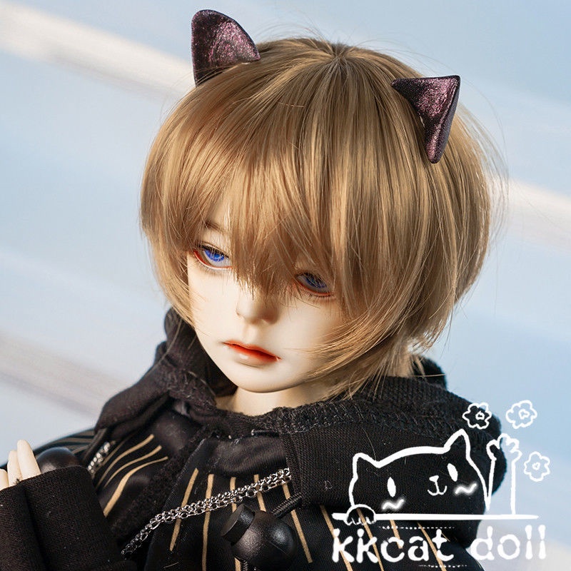 ตุ๊กตา Bjd วิกผมเส้นใยอุณหภูมิสูง 1/3 1/4 1/6 ผมสั้น Anchovy หัว Universal ผมตัวอ่อน