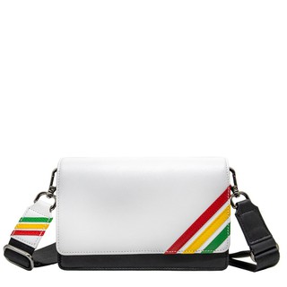 กระเป๋าสะพายข้างหนังแท้ MHWstreetwear สีขาว/ดำ สะพายข้าง crossbody shoulderbag sidebag