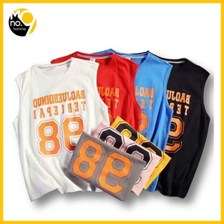 MNO.9 Men INS Fashion Tank Oversize 98 เสื้อกล้ามผู้ชาย เสื้อยืดผู้ชาย90 ลายอักษรสกีนมาใหม่2021 เสื้อกล้ามชาย