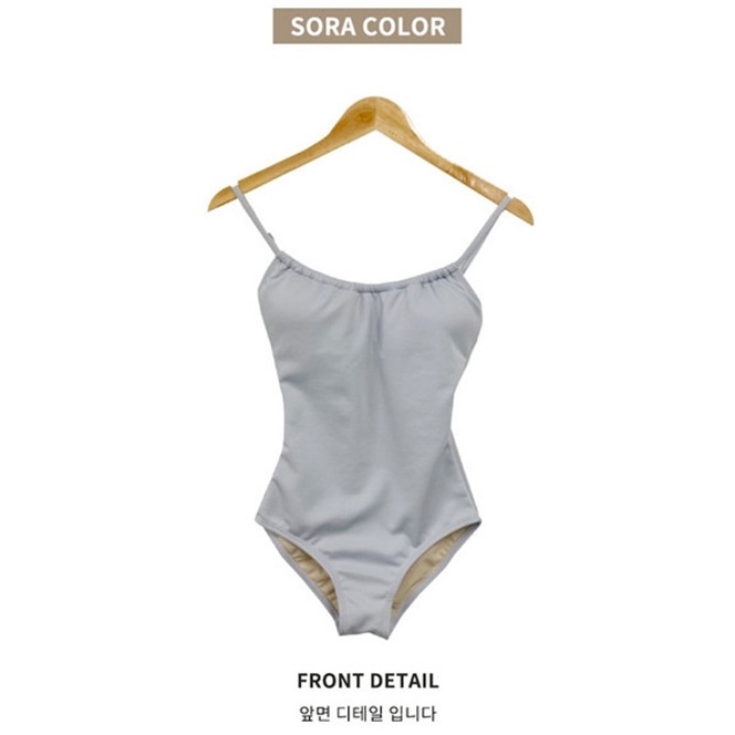 (โปร💕) 24bikini ชุดว่ายน้ำวันพีช สายเดี่ยว สีเทาอมฟ้า มีบราฟองน้ำ ผ้าแห้งไว เก็บทรงหุ่นสวย - รูปที่ 7