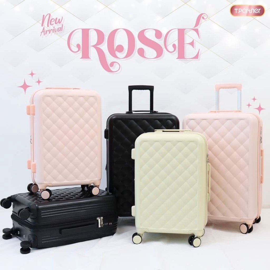 Tpartner แท้(ประกัน3ปี) Rosé Series กระเป๋าเดินทางล้อลาก เฟรมซิป เพิ่มความจุด้วยซิปขยายข้างได้
