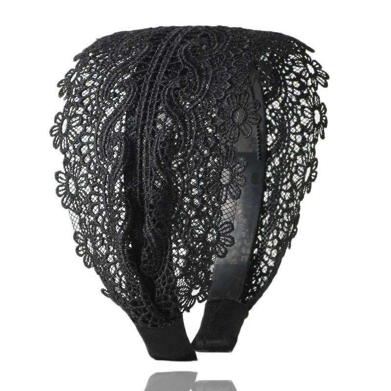 ใหม่ ที่คาดผมตาข่ายลูกไม้ ย้อนยุค / ที่คาดผมปีกกว้าง เรียบง่าย สําหรับผู้หญิง / ที่คาดผมหรูหรา / เครื่องประดับผม - รูปที่ 6