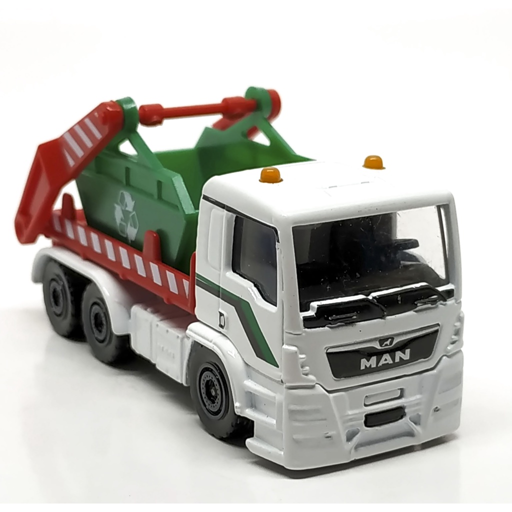 Majorette - MAN TGS - Garbage truck - White/Green Color / scale 1/87 (3 inches) no Package
