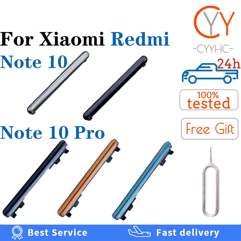 ใหม่ ปุ่มกดเปิดปิดด้านข้าง และปุ่มปรับระดับเสียง แบบเปลี่ยน สําหรับ Xiaomi Redmi Note10 Pro Note10 10Pro