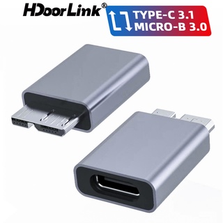 Hdoorlink อะแดปเตอร์ USB C เป็น Micro B USB3.0 Type C ตัวเมีย เป็น Micro B ตัวผู้ ชาร์จเร็ว ความเร็วสูง สําหรับ SSD HDD ภายนอก แบบพกพา