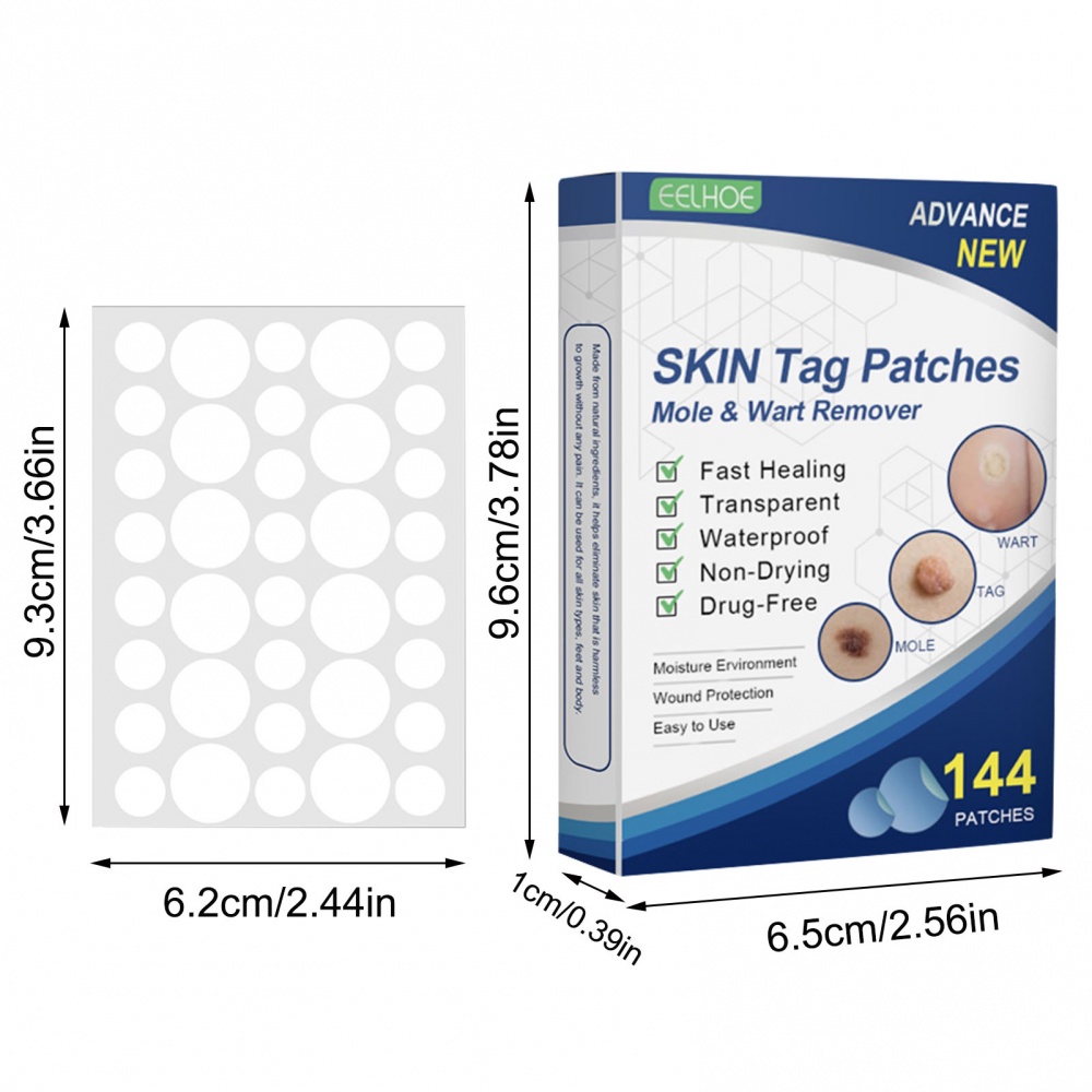 แผ่นแปะกําจัดไฝ ไร้ความเจ็บปวด ส่วนผสมอ่อนโยน จากธรรมชาติ สําหรับทุกสภาพผิว 144 ชิ้น ต่อกล่อง - รูปที่ 7