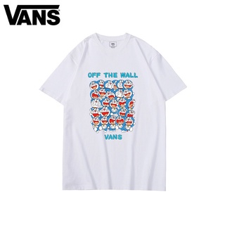 [S-5XL]เสื้อยืดแขนสั้นลําลอง ผ้าฝ้าย พิมพ์ลายการ์ตูน Vans แฟชั่นฤดูร้อน สําหรับผู้ชาย และผู้หญิงเรียบง่าย