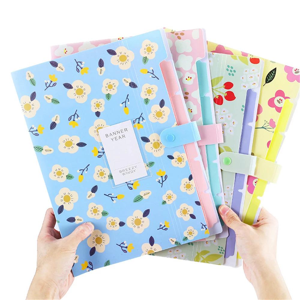 QUILLAN Multi-Function File Folder School Supplies Floral File Folders ...