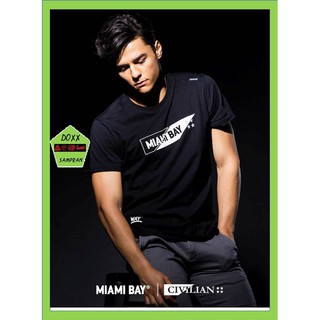 Miami bay เสื้อคอกลมชาย  รุ่น Civilian สีดำ