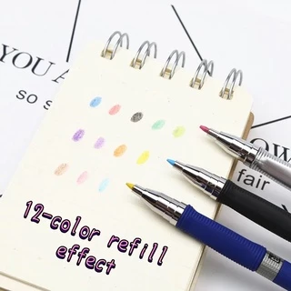 ชุดดินสอกดอัตโนมัติ 2B 2.0 มม. สีเทา และสี สําหรับวาดภาพ สํานักงาน โรงเรียน