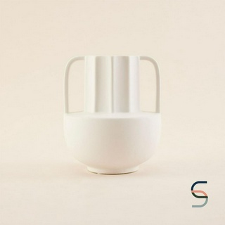 SARABARN Matte White Porcelain Vase | แจกัน แจกันมินิมอล แจกันตกแต่งบ้านทรงโรมัน