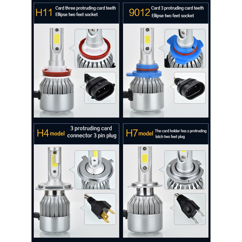 ไฟหน้าไฟตัดหมอก LED H11 H4 HB3 HB4 H1 H7 H3 9005 881 - รูปที่ 6