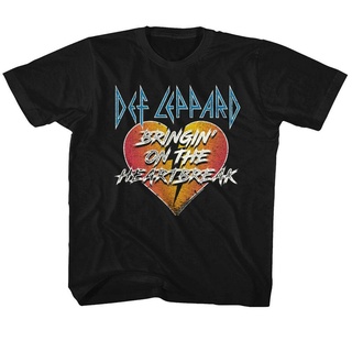 [COD]เสื้อยืด พิมพ์ลาย Def Leppard Bringin On The Heartbreak สีดํา สําหรับเด็กวัยหัดเดินS-5XL