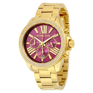 Michael Kors Wren Fuchsia Crystal Pave Gold-tone Stainless SteelLadies MK6290