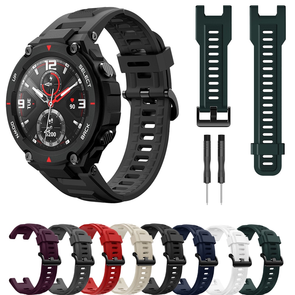 สายนาฬิกาข้อมือซิลิโคนสําหรับ Amazfit T - Rex Xiaomi Huami Amazfit T Rex / Amazfit Trex Pro