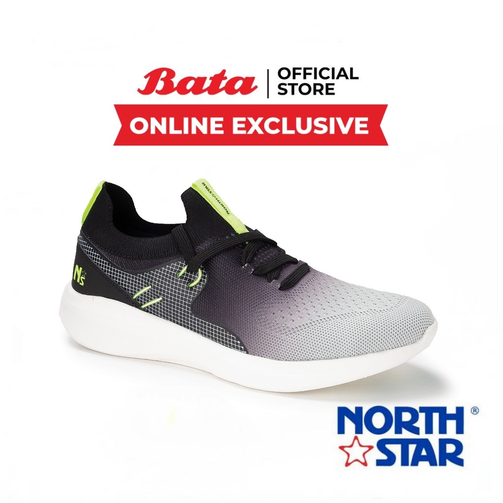 Bata บาจา (Online Exclusive) ยี่ห้อ North Star รองเท้าผ้าใบ รองเท้าสนีกเกอร์ออกกำลังกาย Sport Sneakers สำหรับผู้ชาย รุ่น Ezra สีดำ 8206024