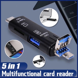 5 in 1 USB 3.0 Type C / USB / Micro USB SD TF Memory Card Reader OTG Adapter เครื่องอ่านการ์ดหน่วยความจำ