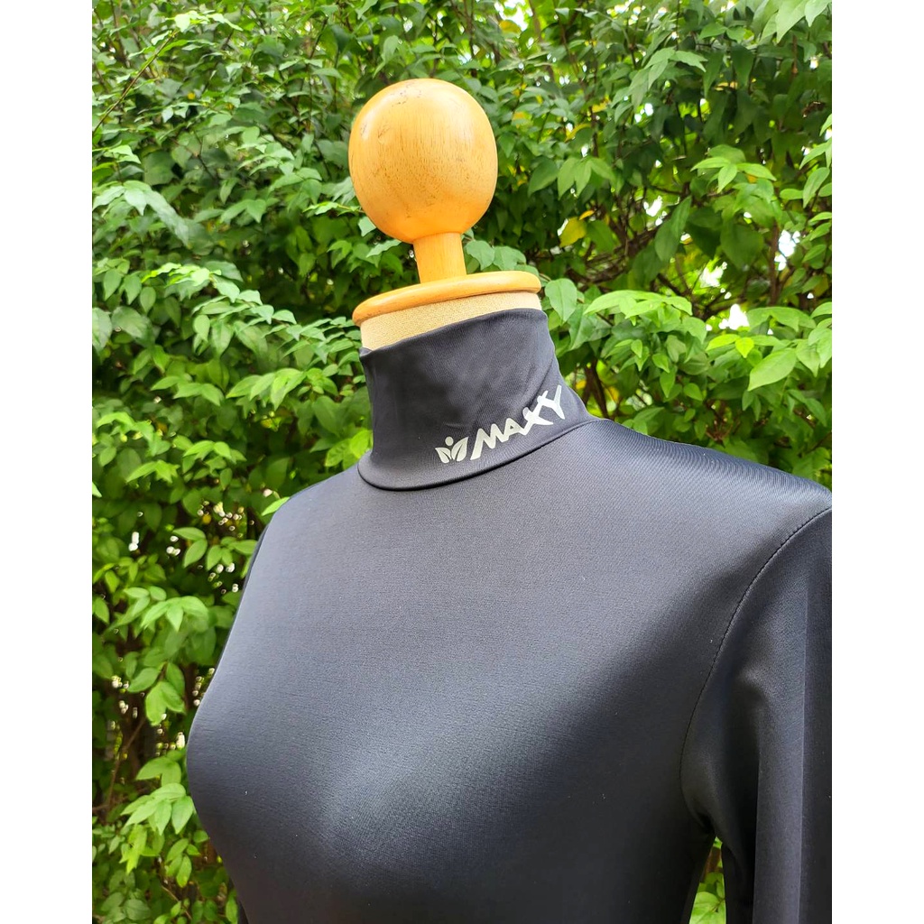 เสื้อเกี่ยวนิ้วกันแดดบอดี้ฟิตสีพื้น(คอเต่า+เกี่ยวนิ้ว) ยี่ห้อ MAXY GOLF(F-0001 สีขาว และ F-0002 สีดำ) ราคา ถูกที่สุด ดีลบีเคเค แกลเลอรีภาพที่ 7