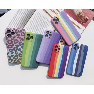 เคสสีรุ้ง เคสกำมะหยี่ สีรุ้งพาลเทสสวยๆลายรุ้ง สำหรัลรุ่น 7 8 SE 7Plus 8Plus 6 6s 6Plus X 11 11pro 11promxa