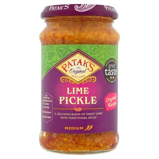 🔥Hot🔥 Pataks Lime Pickle 283g พาทัคส์ซอสผสมมะนาวดองสำหรับจิ้มอาหาร 🎁ส่งเร็ว🎁