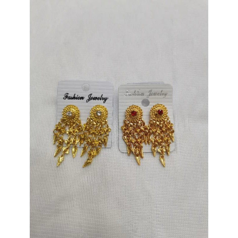 ต่างหูแม่หญิงการะเกดแบบระย้า ประดับพลอย มีหลายสี