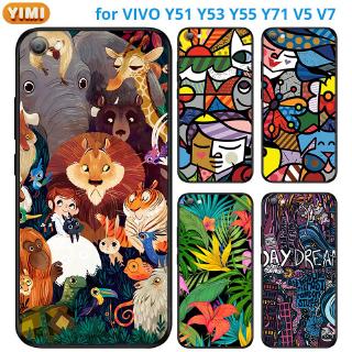 เคส VIVO Y27 Y78 y36 Y35 Y22 Y22s Y31 Y51 Y53S Y76 Y77 Y91C Y1S Y52 Y72 Pro 4G 5G V2247 V2249 1820 V2271A โทรศัพท์มือถือ พิมพ์ลายการ์ตูน สำหรับ