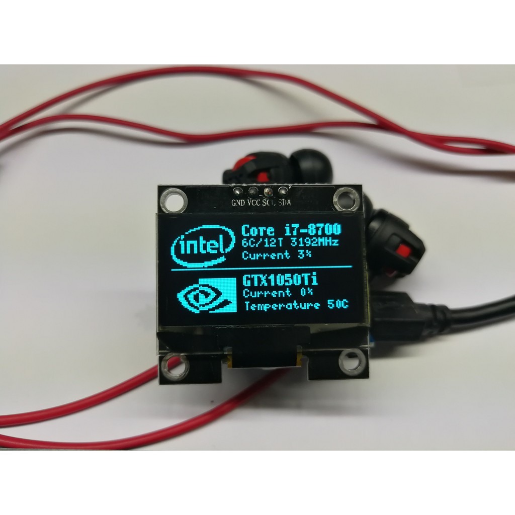 จอ OLED จิ๋ว โชว์อุณหภูมิ เฟรมเรท %การทำงาน CPU การ์ดจอ GPU ซีพียู แรม สำหรับ DIY ชัดทุกมุม ต่อผ่าน USB งานคนไทย