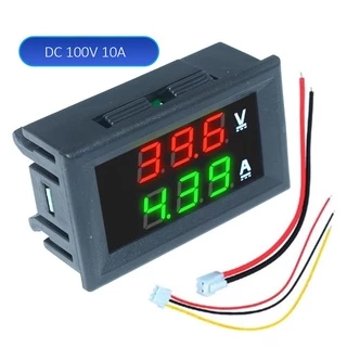 โวลต์มิเตอร์แอมมิเตอร์ดิจิทัล DC 100V 10A 50A 100A หน้าจอ LED ขนาดเล็ก 0.28 นิ้ว