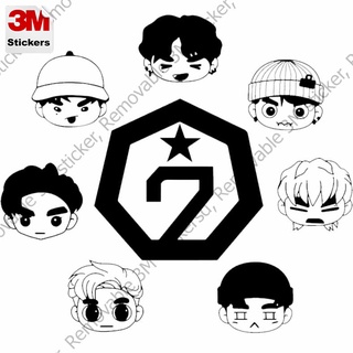 GOT 7 cartoon สติ๊กเกอร์ 3M ลอกออกไม่มีคราบกาว  Removable 3M sticker, สติ๊กเกอร์ติด รถยนต์ มอเตอร์ไซ