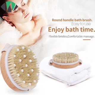 Body Brush Round Exfoliating Dry Brushing for Drainage Massager Scrubber Skin Brush