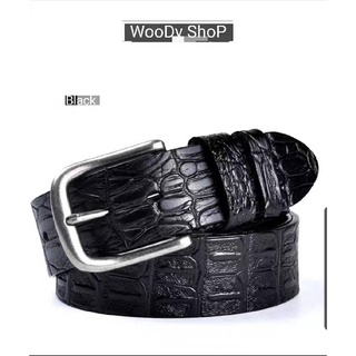 เข็มขัด เข็มขัดผุ้ชาย  🅰 CROCODILE BELT 🅰ลายหนังจรเข้🔷มีของพร้อมส่ง ✅