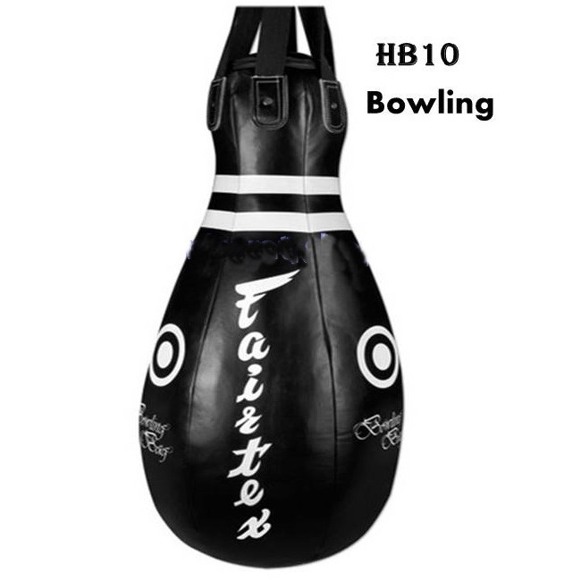 กระสอบทรายแฟร์แท็กซ์ HB10 ทรงโบลิ่ง สีดำ Fairtex Heavy Bag HB10 Black  Bowling Training (Un-filled ) MMA Kickboxing k1