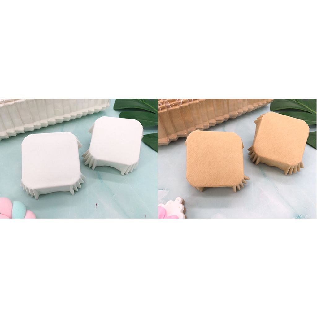 กระทงบราวนี่เหลี่ยม สีขาว/สีคราฟ 4.5*4.5cm.#อุปกรณ์เบเกอรี่