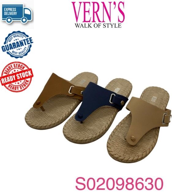 VERNS รองเท้าแตะส้นแบนลําลองสําหรับสุภาพสตรี S02098630 RM59.99