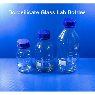 ขวดแก้ว ขวดสารเคมี แบบฝาเกรียว ขนาด 250ml 500ml and 1000ml, Glass Laboratory Bottle, Glass Reagent Bottle (Borosilicate)