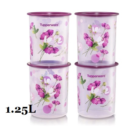 TUPPERWARE เมษายน 2021 ทัปเปอร ์ แวร ์ Royale Bloom One Touch Canister Junior 1.25L ( 4 )