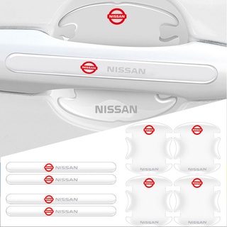 【Nissan / นิสสัน 】 14 ชิ้น แผ่นติดมือจับประตูรถยนต์ ซิลิโคนใส ติดมือจับประตูรถยนต์ กันรอยขีดข่วนสีฟิล์มตอนเปิดสติกเกอร์ ป้องกันรอย ติดรถ ที่จับ