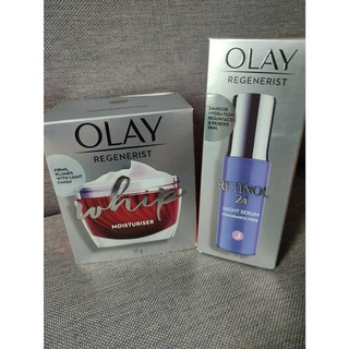 [Set] OLAY Regenerist Whip 50g. + Retinol24 Night Serum 30 ml เซรั่มหน้าใส ครีมลดริ้วรอย โอเลย์ รีเจนเนอรีส วิป