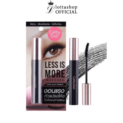 (1ชิ้น) Cathy Doll Less Is More Mascara #สีดำ เลสอีสมอร์มาสคาร่า 8กรัม ติดทนเรียงเส้นสวยไม่ง้อขนตาปลอม