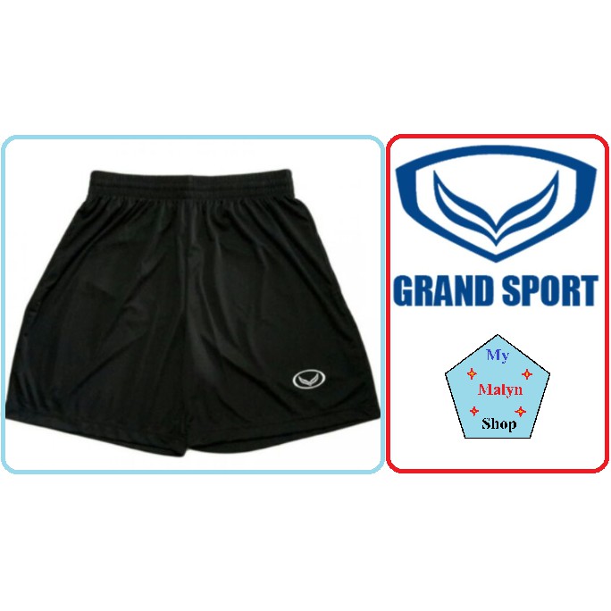 กางเกงกีฬาฟุตบอลขาสั้น grand sport แกรนด์สปอร์ต สีดำล้วน ของแท้100%