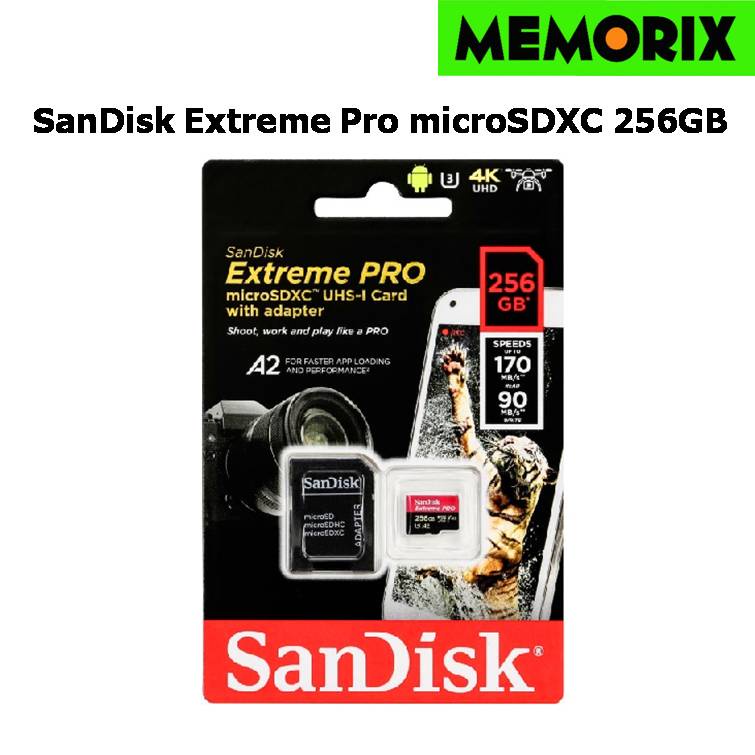 SanDisk 256GB Micro SDXC Extreme Pro อ่าน 170MB/s เขียน 90MB/s