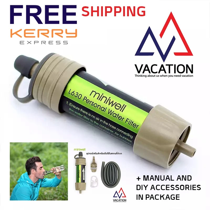 VACATION เครื่องกรองน้ํา Miniwell L630 เดินป่า แบบพกพา พร้อมอุปกรณ์เสริม เครื่องกรองน้ำแบบพกพา