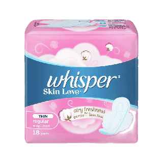 Whisper Skin Love Thin แบบมีปีก สำหรับวันมาปกติ 24 ซม 18 แผ่น