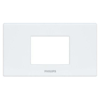 หน้ากาก หน้ากากสวิตซ์-ปลั๊ก ฝาครอบ สวิทซ์ PHILIPS 2 ช่องกลาง สีขาว PLATES PHILIPS 2 MODULES WHITE