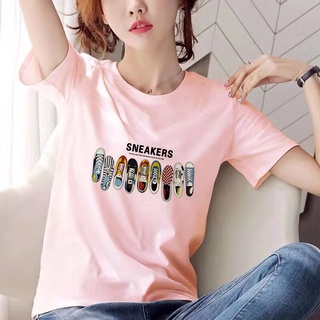 RIYA FASHION NEW ARRIVAL คอกลมเสื้อยืดสำหรับสตรีลดราคา tees เสื้อเกาหลีเสื้อเชิ้ตพิมพ์ลายกราฟิกสำหรับผู้หญิง 320