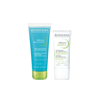 Bioderma Sebium Gel Moussant 100 ml + Sebium Sensitive 30ml เจลล้างหน้าและครีมบำรุง ลดรอยแดงสิว สำหรับผิวมัน ผิวผสม