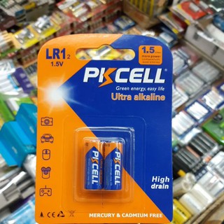 ถ่าน PKCELL อัลคาไลน์ Size N, LR1, UM5, E90 1.5V แพค2ก้อน ของใหม่ ของแท้